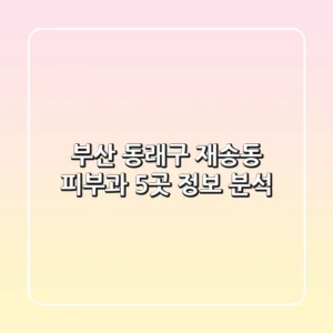 부산 동래구 재송동 피부과 5곳 정보 분석