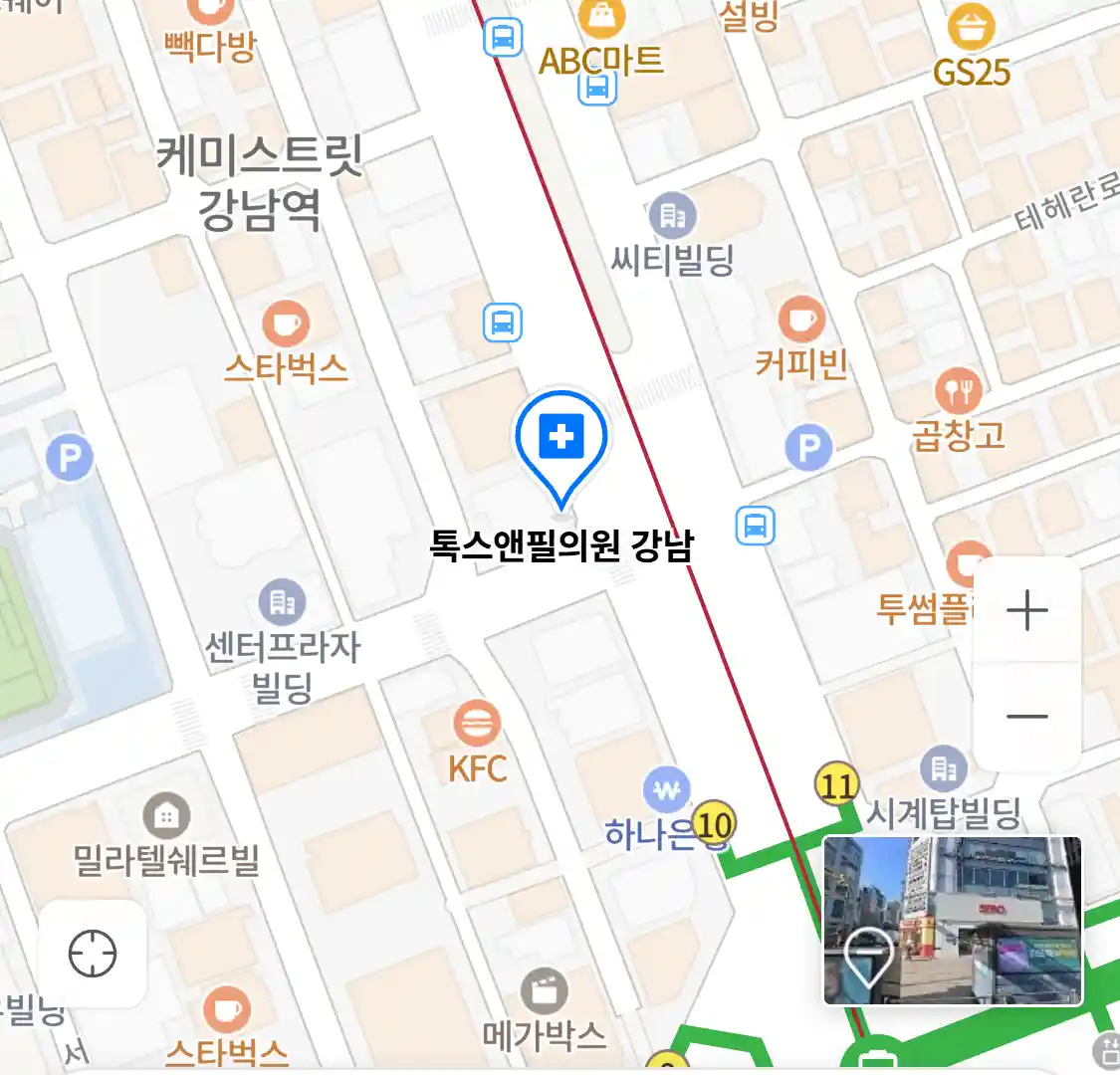 톡스앤필의원 강남 위치