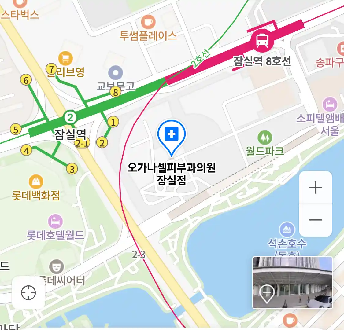 오가나셀피부과의원 잠실점 위치