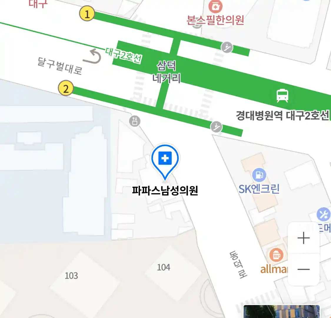 파파스남성의원 위치