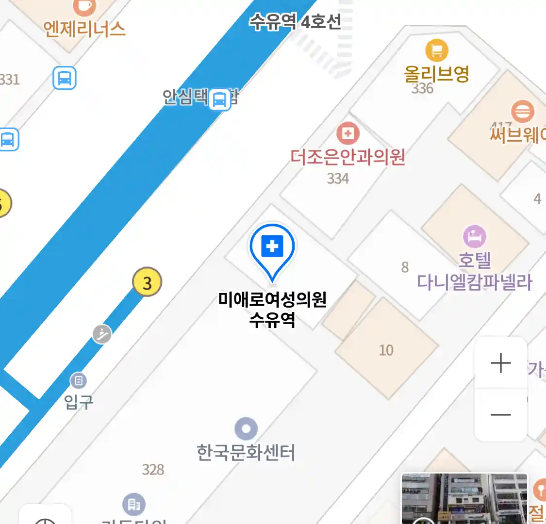 미애로여성의원 수유역 위치