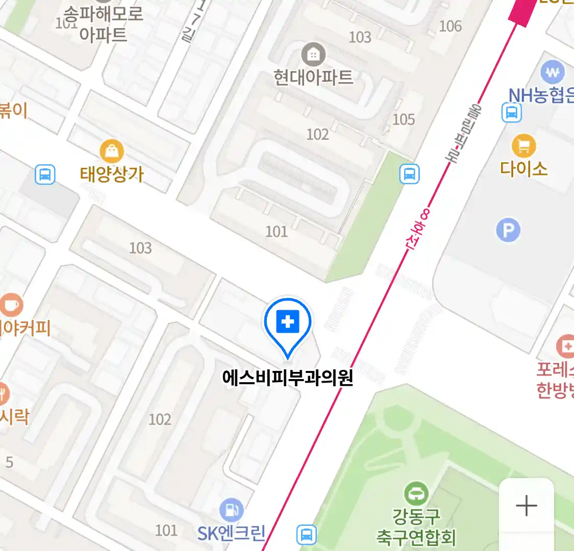 강동구 풍납동 피부과_에스비피부과의원 위치