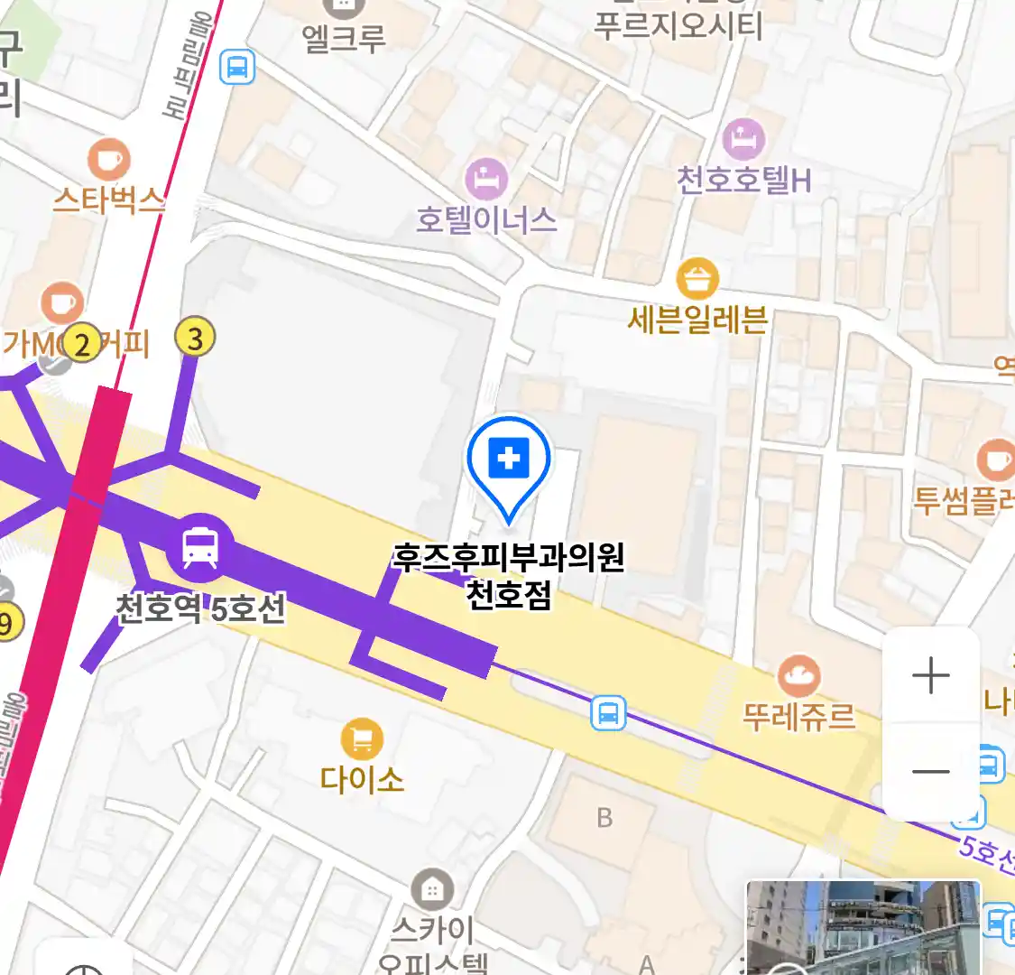 후즈후피부과의원 천호점 위치